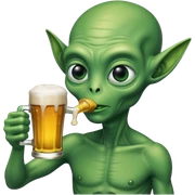 Un alien qui bois une bière  sticker