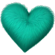 Teal fur heart sticker