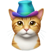 Cat wearing a hat sticker