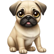 Fawn pug puppy standing sticker