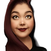 smiling girl with animal ears sticker