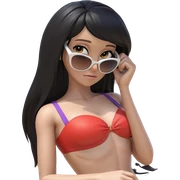 girl in bikini with umbrella sticker