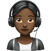Black girl with headset  sticker