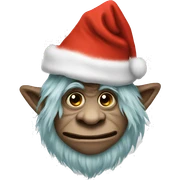 Troll wearing a Xmas hat sticker