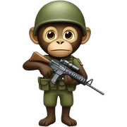Monkey as a soldier sticker
