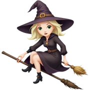 Witch on the broom sticker