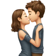 Cute boy kissing girl  sticker