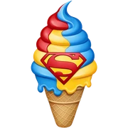 Superman ice cream blue red yellow  sticker
