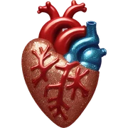 Glitter anatomical heart sticker