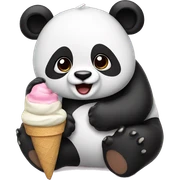 Panda eating ice cream sticker