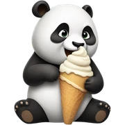 Panda eating ice cream sticker