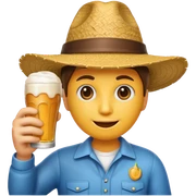 Crea un emoji donde tenga una cerveza en la mano y este bolo  sticker