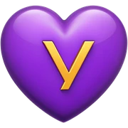 The Letter “y” inside a Purple Heart sticker