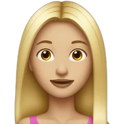 blonde straight hair sticker