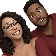 smiling duo in casual selfie sticker
