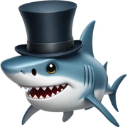 Shark with a top hat sticker