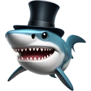 Shark with a top hat sticker