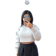 girl taking mirror selfie sticker