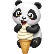 Panda eating ice cream sticker