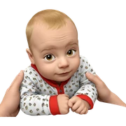 boy with cat in focus sticker