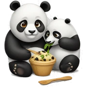 Panda eating panda sticker