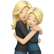 hug blonde and brunette girls sticker