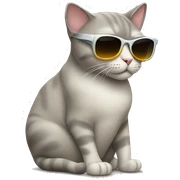 Cat with sunglasses sticker