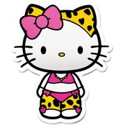 hello kitty con bikini de leopardo  sticker