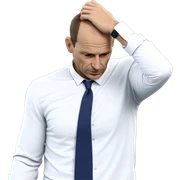 thoughtful pose in white shirt sticker