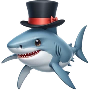 Shark with a top hat sticker