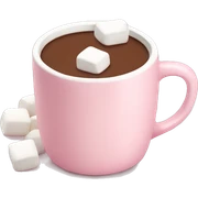 Light Pink mug of hot chocolate with marshmallows  sticker