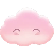 Pastel Pink Cloud "A soft pastel pink cloud with a glowing outline, tiny star and heart sparkles floating around, and a dreamy, surreal look." sticker