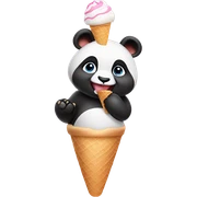 Panda eating ice cream sticker