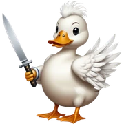 Duck with knife  sticker