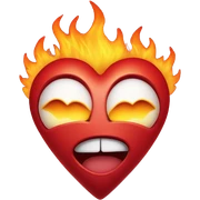 heart in fire sticker