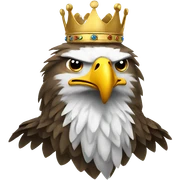 Strong eagle wearing a crown  sticker
