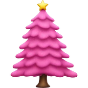 Pink christmas tree sticker