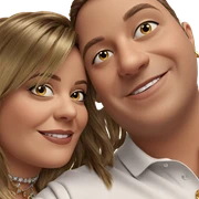 smiling friends with jewelry sticker