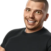 smiling male with buzz cut sticker