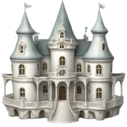 White Rococo castle sticker