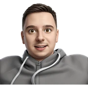 smiling boy in grey jacket sticker