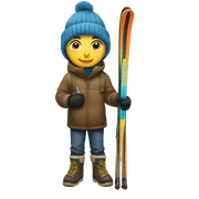 Boy and ski before school sticker