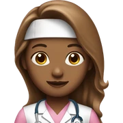 nurse with pink shirt long  brown hair  sticker