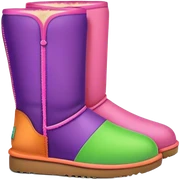Purple, pink, green, orange and yellow Ugg boots sticker