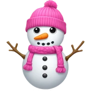 snowman with pink beanie  sticker