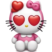 hello kitty with heart sticker