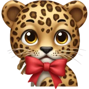 Leopard with a bow sticker