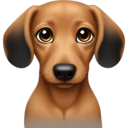 Tan daschund puppy with furry ears and black muzzle sticker