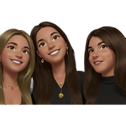 smiling girls with jewelry sticker