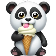 Panda eating ice cream sticker